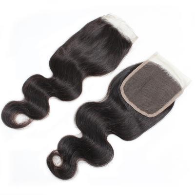 China Body Wave 100% Straight Virgin 4x4 HD Human Hair Remy Indian Hair Extensions 100% Lace Closure for sale