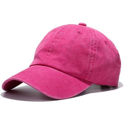 China Color 6 Panels Low Profile Crown Low Profile Fuchsia COMMON Fuchsia Dye Dyed Solid Cotton Washed Solid Unstructured Baseball Cap for sale