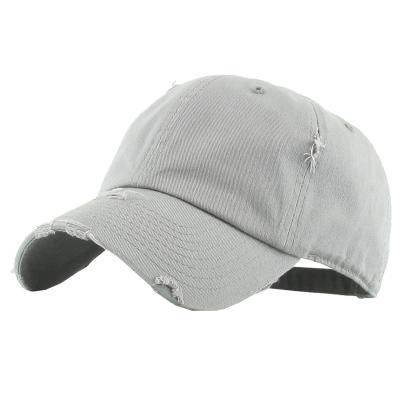 China COMMON White Distressed Custom Dad Hat Embroidery With Rips for sale