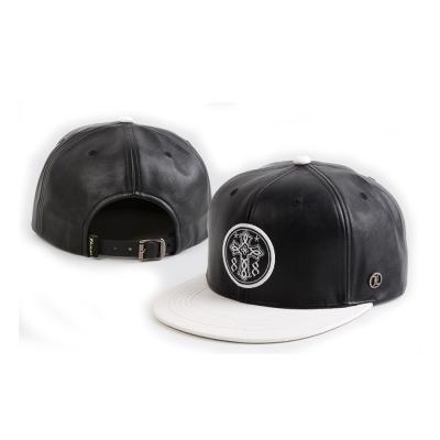 China JOINT Black Leather Snapback Hat Wholesale, Leather Snapback Hats Custom, Leather Snapback Hat for sale