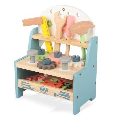 China Wood 2020 New Wooden Educational Toys Pretend Game Toys Tool Wooden Spinning Mini Table for Pretend Play Boys and Girls for sale