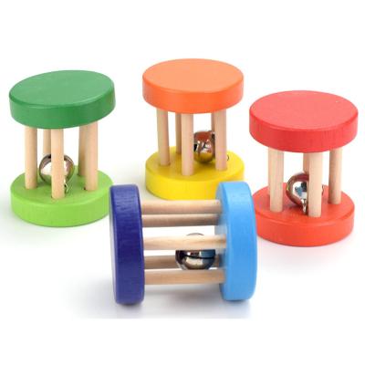 China Battery Operated Toy Wooden Kid Music Instrument Toys Five-Post Set Wooden Rattle Early Intellectual Learning Toy for sale