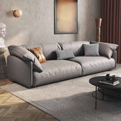 China Customized Convertible Colors Three Seaters Design Luxury Soft Genuine Leather Living Room Sofa Modern for sale