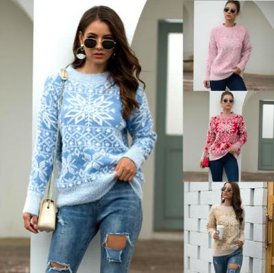 China Anti-pilling 2020 New Christmas Winter Sweater Snowman Christmas Sweater Knitted Sweater Women Sweater Female Parcou Top Warm Thick for sale