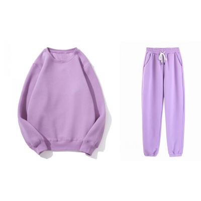 China Breathable Custom Drop Sweater Joggers Tracksuit Set Solid Color Casual Women 2 Piece Jogger Set Wholesale for sale