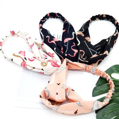 China Pretty New Fashional Lady Summer Cloth Cross Chiffon Hair Band Korea Knotted Hair Band Mixed Batch Factory Direct Sales for sale