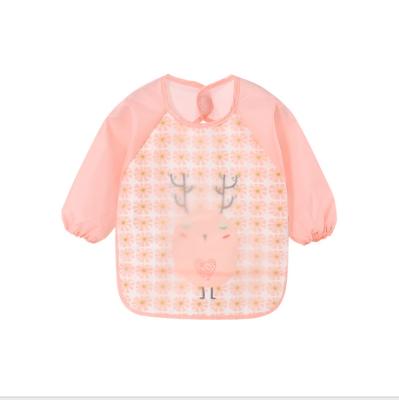 China Baby Antibacterial Cartoon Double Layer Clothes Child Waterproof Anti-Dressing Coats Eating Clothes Dresses for sale