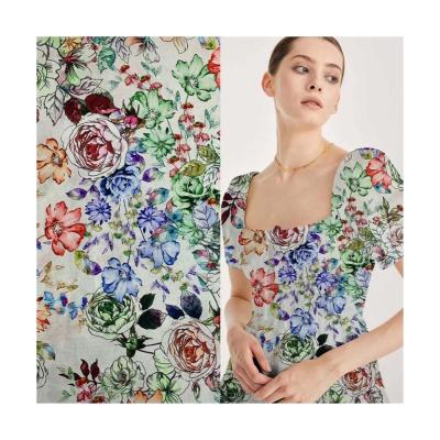 China Factory sales 100% cotton fuse pattern small multicolor floral print flower pattern poplin printed fabric for shirts and blouses for sale