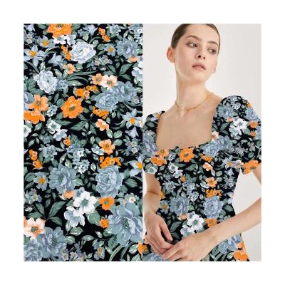 China Wholesale Customized Design Rayon Twill Floral Custom Rayon Fuse 100% Digital Printed Fabric for sale