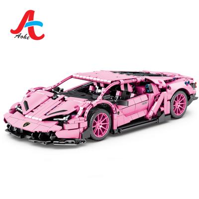 China 1:14 DIY TOY Sembo 8609 Pink Racing Toys Sports Bricks DIY Toy Car Building Blocks For Kids Girl Gift for sale