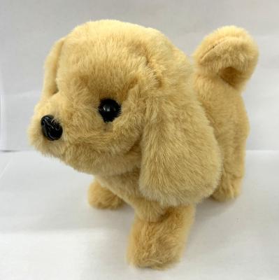 China Plush Pet Toy Six Option Dog Bo Induction Wagging Tail Plush Walking Head Toy Dog for sale