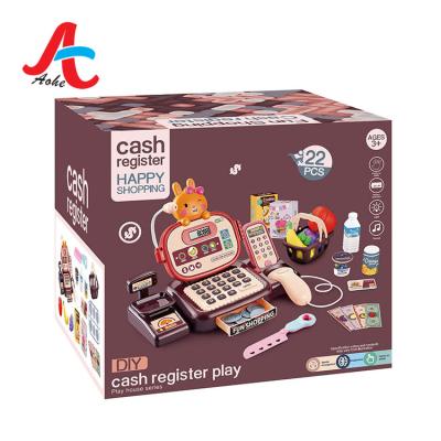 China ABS Eco Plastic CHILD Pretend Game Shopping Toys Cash Register QD Code Credit Card Payment Computer Smart Microphone for sale