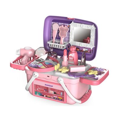 China Kitchen Pretend Play 36pc Accessories Easy Carry Box For Pretend Play Make Up Toys For Girl Play for sale