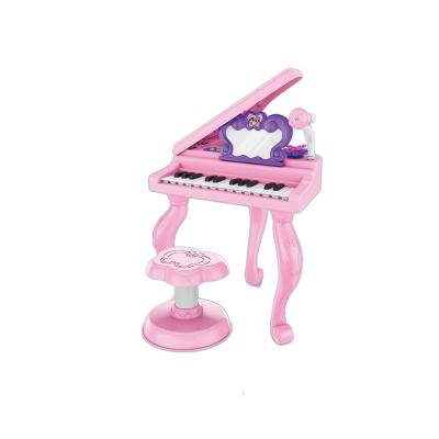 China Toy paino child battery operated game simulation grand piano toy set with chair for sale