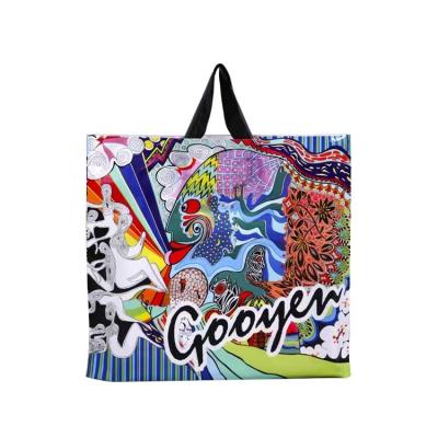 China Manufacture eco-friendly waterproof supplier waterproof foldable colorful plastic carrier bag with printing logo for sale