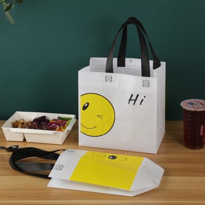 China Custom Logo Reusable Printable Pattern Laminated Recyclable Nonwoven Bag for sale