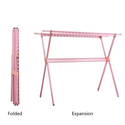 China Modern Aluminum Clothing Rack X Type Clothes Stand Rack Hanger Rack For Clothes for sale