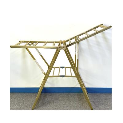 China Customizable Wing Type Outdoor Aluminum Alloy Folding Hanger Rack Foldable Display Clothes Drying Rack for sale