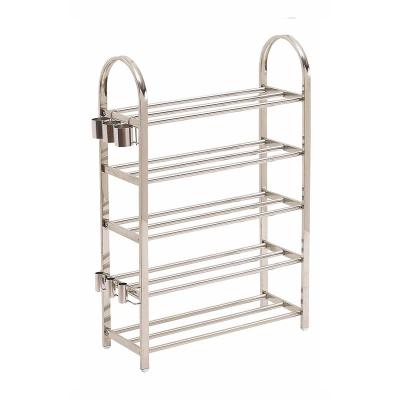 China Customizable Convertible 5 Layer Stainless Steel Shoe Rack With Umbrella Holder for sale