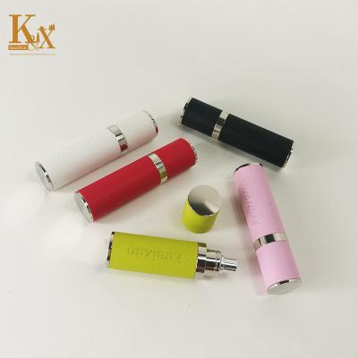 China 5ml 10ml Cosmetic Portable Luxury Spray Bottle Leather Style Perfume Refillable Glass Atomizer for sale