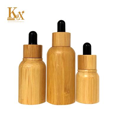 China Personal Care Biodegradable Empty Refillable Bamboo Glass Eye Dropper Bottle Essential Oil Bottles With Makeup Sample Cosmetic Container for sale