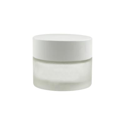 China 20g 30g 50g 100g Empty PET Body Care Cosmetic Frosted Glass Cream Jar for sale