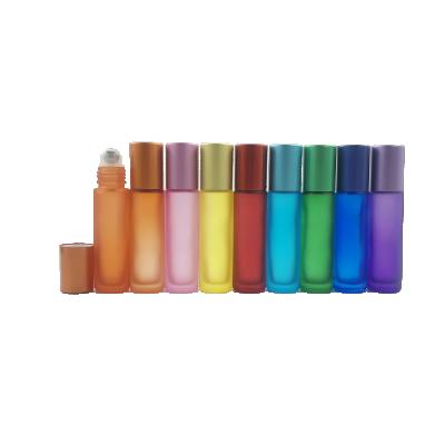 China Cosmetic Colorful 5ml 10ml Amber Glass Roller Bottle Roller Bottle For Perfume Essential Oils Empty Rollerball On Bottles for sale