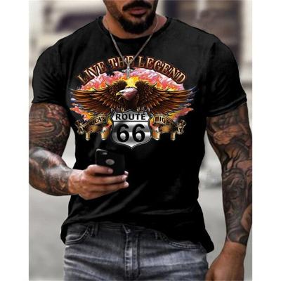 China Anti-Wrinkle Route 66 Collection New Printed Tee Of 2022 Summer Men's Big T-Shirts for sale