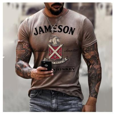 China 2022 New Anti-Wrinkle Big Men's T-shirts James Irish Printed Short Sleeve Men's Sports 3DT Casual Shirt by whiskey for sale