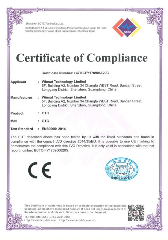 CE - Shenzhen Winsat Technology Development Co., Ltd.