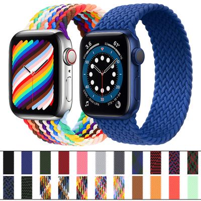 China Free Shipping Fabric Designers Braided Nylon Correa Solo Loop Smart Watch Band Straps For Iwatch Watch for sale