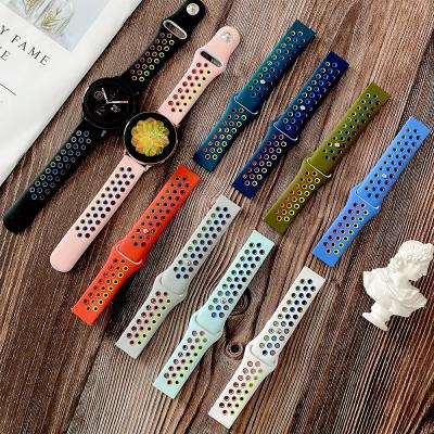 China Strap 20mm 22mm Rainbow Silicone Rubber Band For Xiaomi Amazfit Bip Lite Sports Wrist Watch Bands For Amazfit GTS Strap for sale