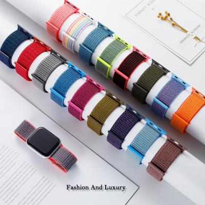 China Fabric Watch Strap For Iwatch Serie Se 6 5 4 3 2 1 , Elastic Band Vintage Smart NATO Nylon Watchband For Smart Watch for sale