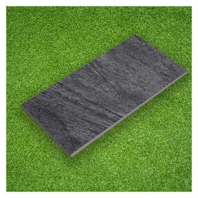 China Durable Decorative Matt Outdoor Ceramic Wall Tile Black Stone Floor Garden Paving Patio Floor Tiles for sale