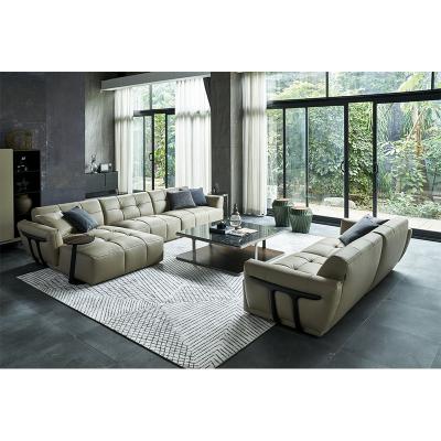 China European Modern Sofa Bed Foshan Furniture Sectional Corner Couch Sofas For Living Room Leather Sofa for sale