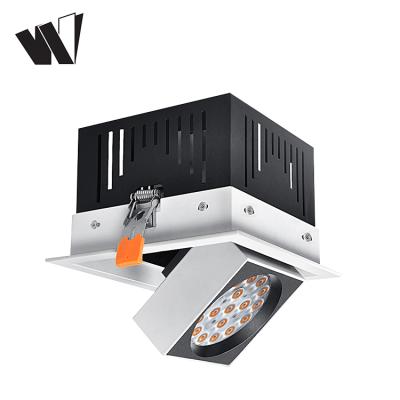 China Modern Modern Kitchen COB 12w 15w 20w 25w Aluminum Protective Fixture Recessed Grill Light for sale