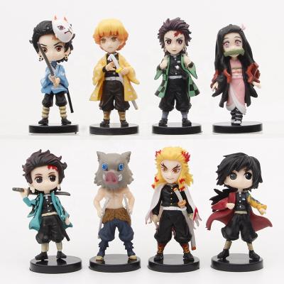 China 7pcs A Set 8PC/set Demon Slayer Action Number Doll Anime PVC Soft Material Kids Play Action Numbers Toys In Box for sale