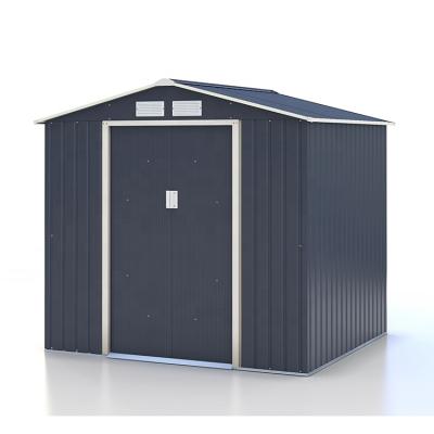 China Easily Assembled Hot-Dipped Galvanized Steel Metal Shed Gray Beside Me for sale