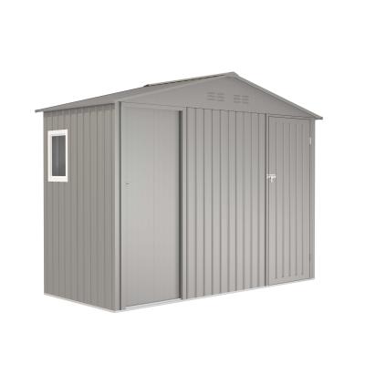 China Easily Assembled Unique Garden Metal Shed With 2 Rooms Design For Garden Tool Storage for sale