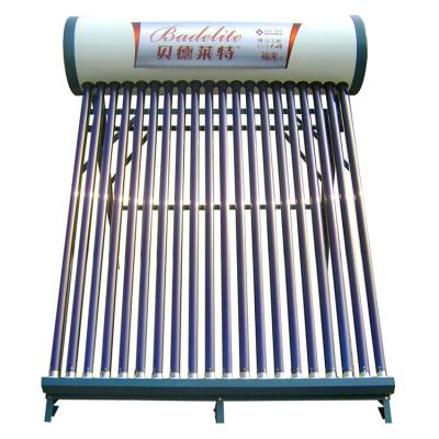 China outdoor vacuum tube solar water heater/energy saving solar heater/low pressure water heaters for sale