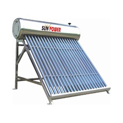 China Stainless Steel Rooftop Low Pressure Stainless Steel Sun Power Sus304 Vacuum Tube Solar Water Heater for sale