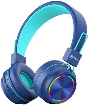 China Ear-saving Volume Limiter - 94dB Maxc iClever BTH03 Kids Colorful LED Lights Up BT Headphones with MIC, BT 5.0 for sale