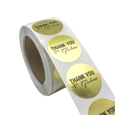 China Top Selling Waterproof Thank You For Your Purchase Order Adhesive Label Cheap Roll Paper Tags Custom Sticker for sale