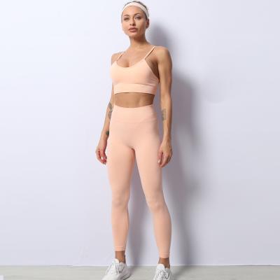 China 2021 new style Custom logo gym quick dry yoga sets fitness clothing bra and leggings for women à venda