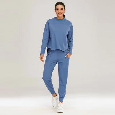 China Hotsale Woman SprortSwear Sport Tops Pants Yoga Set Running Jogging Fitness Clothes Casual O-neck Tracksuit à venda