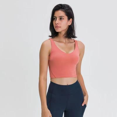 Κίνα Nylon Spandex Sexy Yoga Top Padded V-Neck Sports Bra For Gym, Ruuning, Hiking προς πώληση