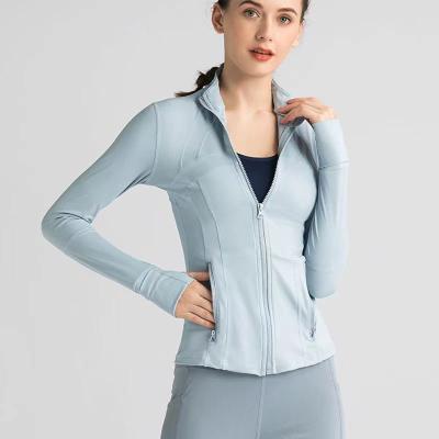 China Plus Size Zipped Running Jacket Stand-Up Collar Quick-Drying Yoga Spandex fabric Te koop