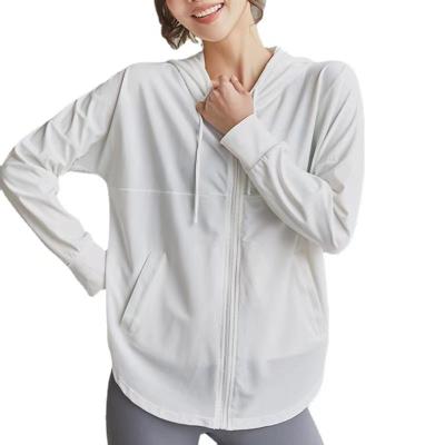 China Hotsale Women Sports Jacket Breathable Quick-Drying Top Loose Hooded Yoga Gym Casual Running Training Te koop