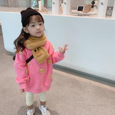 China Polar Fleece Kids Long Sleeve Hoodies O-Neck Customized Color Outerwear Thick Winter Top for sale