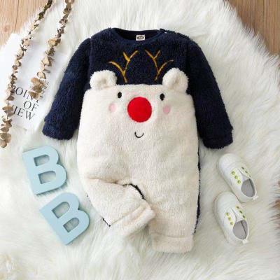 China Newborn baby kids clothes cute carton romper winter outwear warm fannel jumpsuit for sale